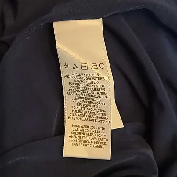 NWOT Dress The Population Liv Womens (L) Navy Blue Ruffled Strapless Midi Dress - Picture 13 of 13